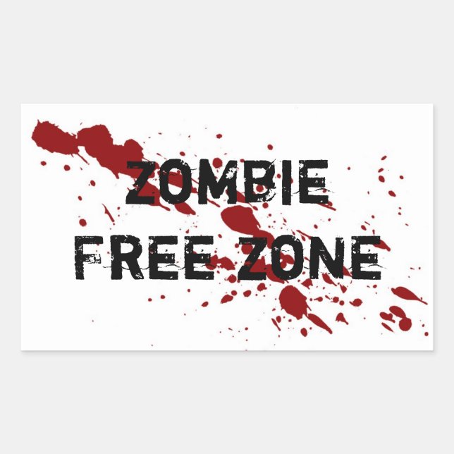 Zombie Free Zone Sticker (Front)