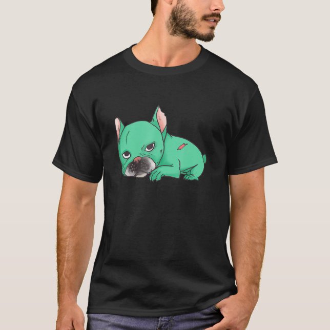 Zombie French Bulldog Halloween T-Shirt (Front)