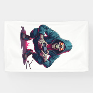 Zombie Gamer � Funny Halloween Gaming Shirt Banner
