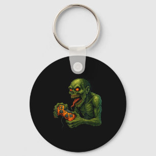 Zombie Gamer Funny Horror Gaming Halloween Keychain
