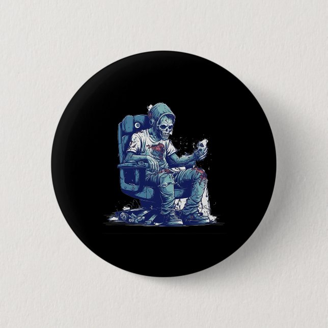 Zombie Gamer Halloween Costume Gaming Video-game C 2 Inch Round Button (Front)
