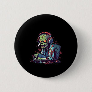 Zombie Gamer Halloween Costume Gaming Video-game C 2 Inch Round Button