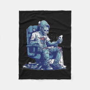 Zombie Gamer Halloween Costume Gaming Video-game C Fleece Blanket