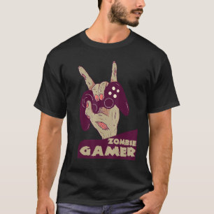 zombie gamer hand of grab with controller gaming c T-Shirt