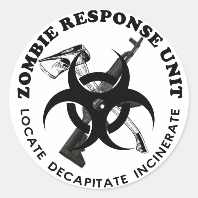 Zombie Gift Response Team Gifts Customize Classic Round Sticker (Front)
