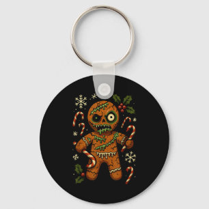 Zombie Gingerbread Man Christmas Zombie T Shirt  Keychain