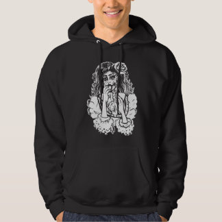 Zombie Girl Eating Heart Victorian Gothic Punk Hoodie