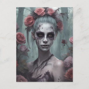 Zombie Girl in the Roses Postcard