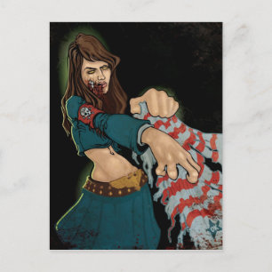 Zombie girl postcard