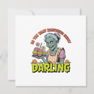 Zombie Grandma – Sweet Halloween Darling Holiday Card