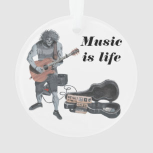 Zombie Guitare Musicien Imaginaire Acrylique Ornem