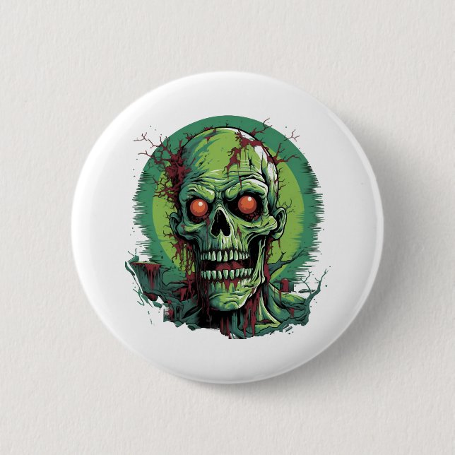 zombie Halloween           2 Inch Round Button (Front)