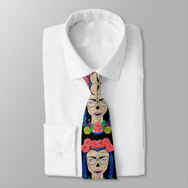 Zombie halloween girl with roses tie (Tied)