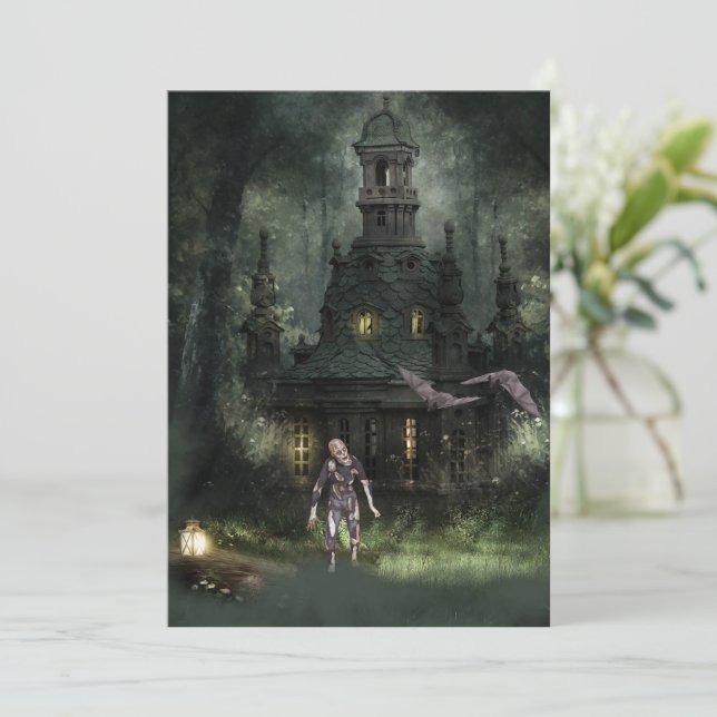 Zombie Halloween Party Invitation (Standing Front)