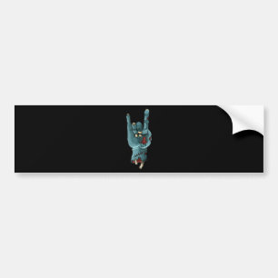 Zombie Hand Funny Halloween Rocker Rock Easy Bumper Sticker