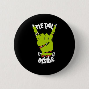 zombie hand metal inside button