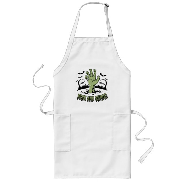Zombie Hand Rising Halloween Design Fun and Spooky Long Apron (Front)