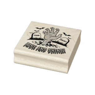 Zombie Hand Rising Halloween Design Fun and Spooky Rubber Stamp