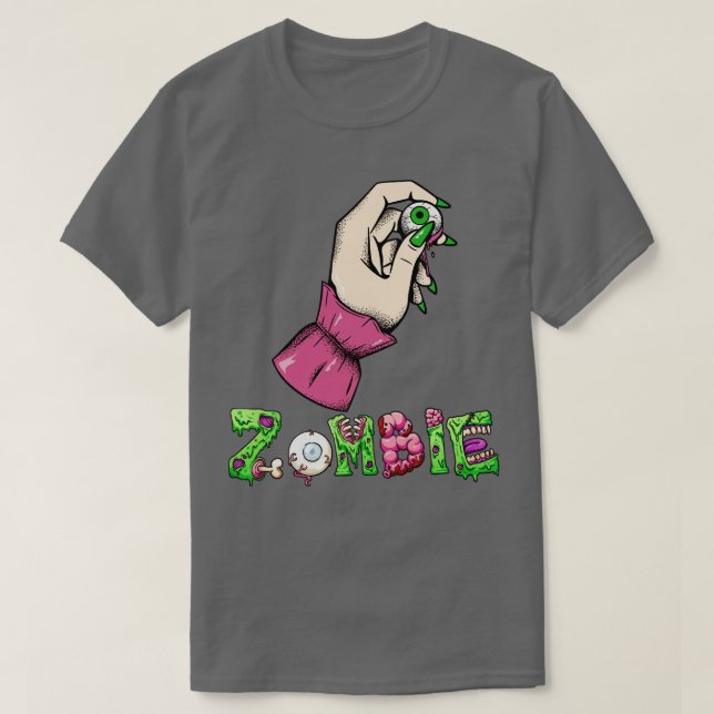 Zombie Hand with eyeball T-Shirt (Design Front)