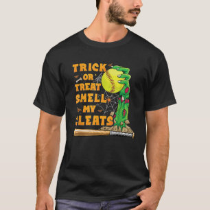 Zombie Hands Holding Softball Funny Scary Hallowee T-Shirt
