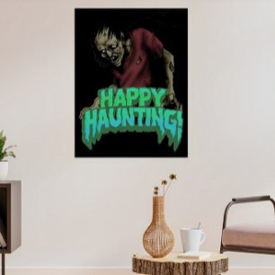 Zombie Hantée Sur Les Posters Halloween Happy Haun