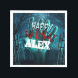 Zombie Happy Birthday Party Napkin<br><div class="desc">Zombie Happy Birthday Party Napkins. Customize with any text. Matching items available.</div>
