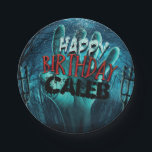 Zombie Happy Birthday Party Paper Plate<br><div class="desc">Zombie Happy Birthday Party Plates. Customize with any text. Matching items are available.</div>