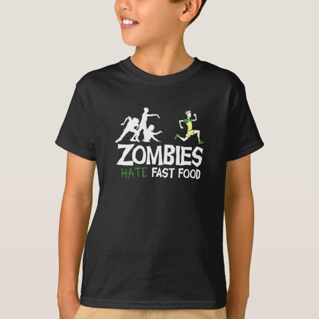 Zombie hate Fast Food T-Shirt (Front)