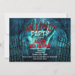 Zombie Haunted Halloween Costume Invitations