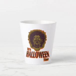 ZOMBIE HEAD It's Halloween Time Latte Mug