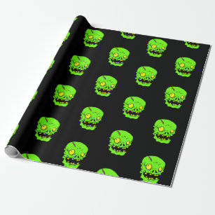 zombie head wrapping paper