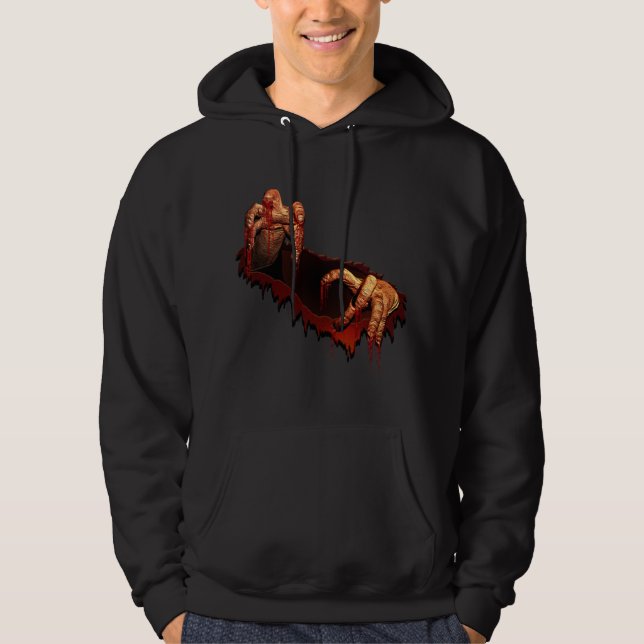 Zombie Hoodie Horror Zombie Hooded Sweatshirt (Front)