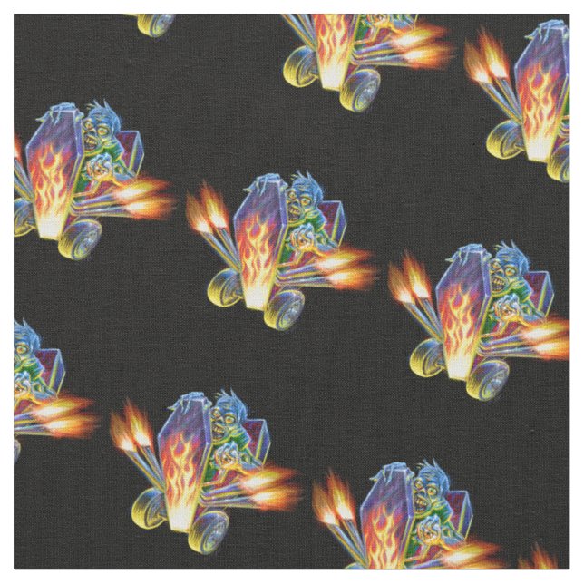 Zombie Hotrod Fabric (Close Up)