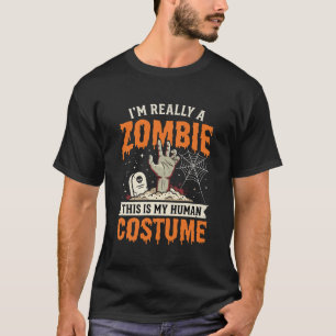 Zombie Human Costume Halloween Design T-Shirt