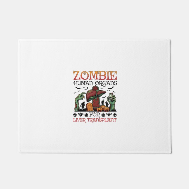 Zombie Human Organs Liver Transplant Halloween Gra Doormat (Front)