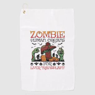 Zombie Human Organs Liver Transplant Halloween Gra Golf Towel