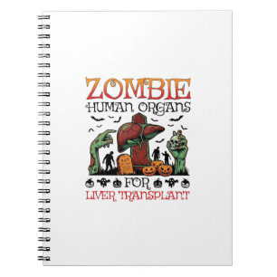 Zombie Human Organs Liver Transplant Halloween Gra Notebook