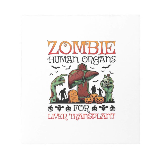 Zombie Human Organs Liver Transplant Halloween Gra Notepad (Front)
