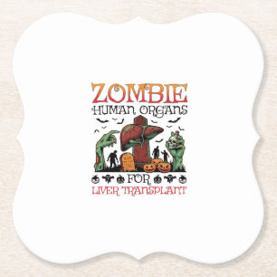 Zombie Human Organs Liver Transplant Halloween Gra Paper Coaster