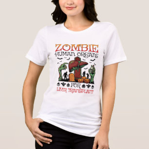 Zombie Human Organs Liver Transplant Halloween Gra Tri-Blend Shirt