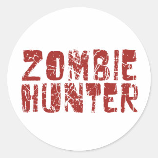 zombie hunter classic round sticker