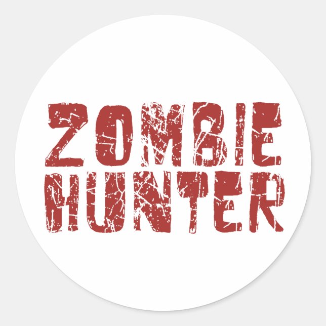 zombie hunter classic round sticker (Front)