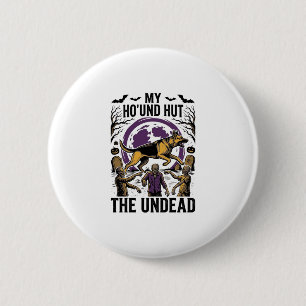 Zombie Hunter Dog Halloween Vintage Engraving Shir 2 Inch Round Button