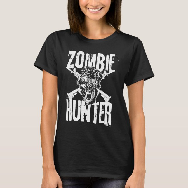 Zombie Hunter Halloween Costume Idea T-Shirt (Front)