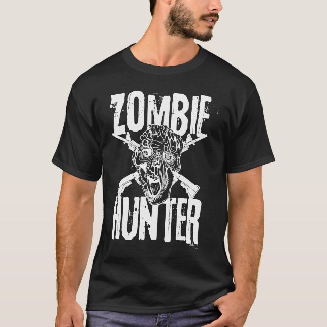 Zombie Hunter Halloween Costume Idea T-Shirt (Front)