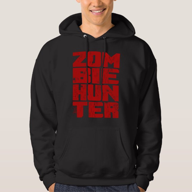Zombie Hunter  Halloween Hunting Blood Outfit Hoodie (Front)