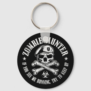 zombie hunter undead living dead keychain