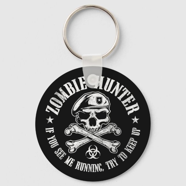 zombie hunter undead living dead keychain (Front)