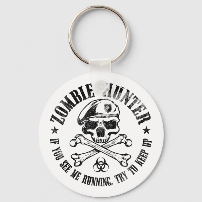 zombie hunter undead living dead keychain (Front)