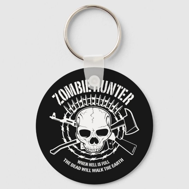 zombie hunter undead living dead keychain (Front)
